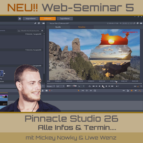 NEU!! WEB-Seminar 5 für Pinnacle Studio 26 (alle Versionen) von 30th Century