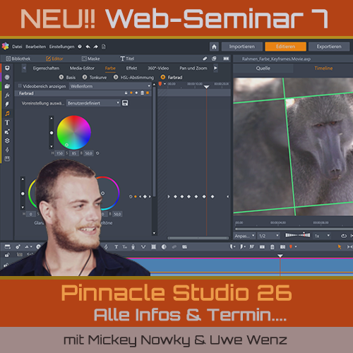 NEU!! WEB-Seminar 7 für Pinnacle Studio 26 (alle Versionen) von 30th Century