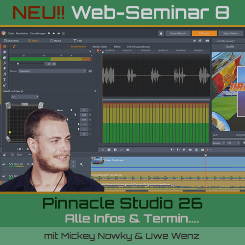 NEU!! WEB-Seminar 8 für Pinnacle Studio 26 (alle Versionen) von 30th Century